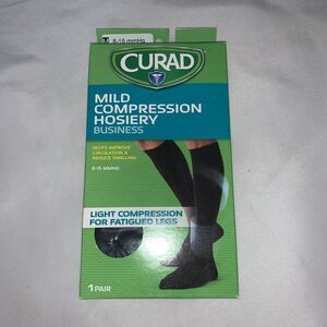 Curad Mild Compression Sock Hosiery Medium 8-15 mmHg - Black - 1 Pair Business